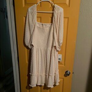 3X LIVE TO BE SPOILED Cream Polka Dot Dress with Ruffle Hem XXXL NWT